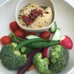 Gluten-free hummus and veggies from Flower Child